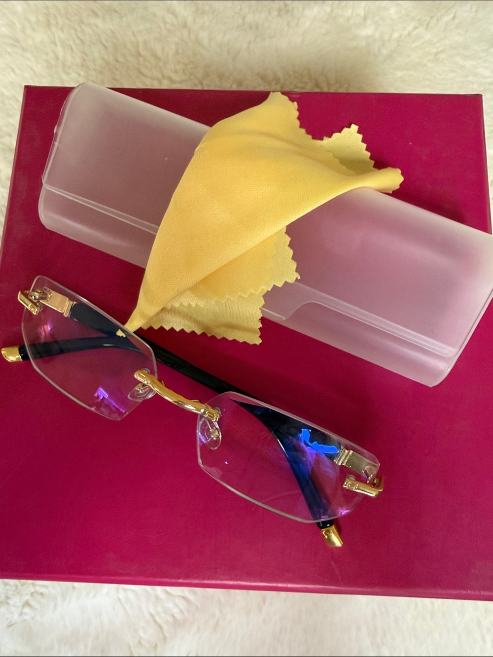 Gold Rimless Blue Light Blocking Women's Eyewear